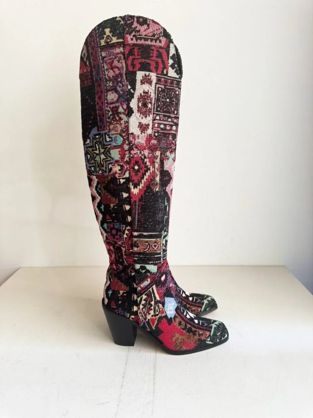 JESSICA SIMPSON JS-RAVYN Tapestry Canvas Boho Southwestern Tall Boots 5
